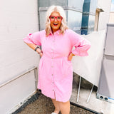 Gimme! Gimme! Gimme! Pink Denim Dress