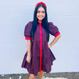 Oddi Red Plaid Babydoll Dress