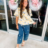 Santonni Top in Yellow Floral