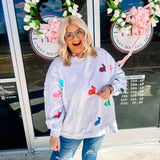 Queen of Sparkles Grey Multi Bunny Sweatshirt