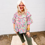 Oddi Olive Floral Blouse