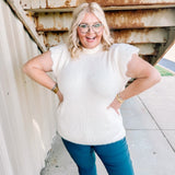 Fuzzy Mock Neck Sweater in Ivory
