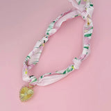 Treasure Jewels: Heart of Bloom Scarf Necklace in Gold