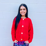 Oddi Cardigan in Red