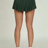 Gold Hinge Pleated Skort Forest Green