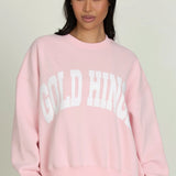 Gold Hinge Almond Blossom Crew with White GH