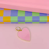 Treasure Jewels: Aqua/Ocean Girly Gemstone Necklace with Pretty in Pink Gold Charm