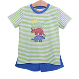 JellyBean Dinosaur Applique Short Set