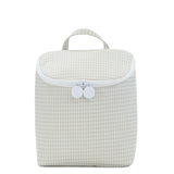 TRVL Take Away Insulated Lunch Back: Gingham Pearl Grey