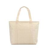 TRVL Jumbo XL Tote with Luggage Holder: PimLico Stripe Tan