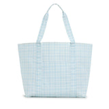 TRVL Jumbo XL Tote with Luggage Holder: PimLico Blue Plaid