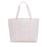 TRVL Jumbo XL Tote with Luggage Holder: PimLico Pink Plaid