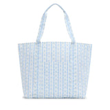 TRVL Jumbo XL Tote with Luggage Holder: Blue Ribbon Floral
