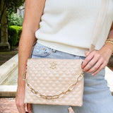 Caroline Hill Ariana Crossbody in Nude Patent