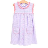 Jellybean Harper Dress - Purple Stripe and Pink