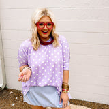 Spotted on You Top (Lilac/Cream)