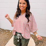 AnnieWear Hot Butter Rum Striped Top