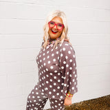 Stylive Dottie Top (Brown/Cream)