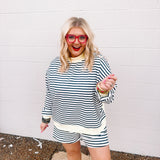 Stylive Sloane Stripe Top-Ivory/Black/Yellow