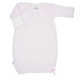 Paty Knit Overlap Shoulder Gown Pink Stripe