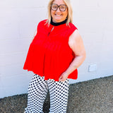 Stylive Sweet Spot Polka Dot Ruffle Pants: White/Black
