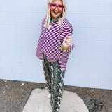 A Little Bite Snake Print Barrel Jeans