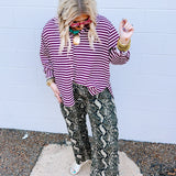 A Little Bite Snake Print Barrel Jeans