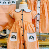 LuLu BeBe: Open Front UT Embroidery Dress