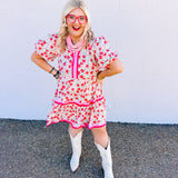 Entro Red Ditzy Floral Dress (+)