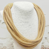 Beige Rope 8 Strand Chunky Necklace