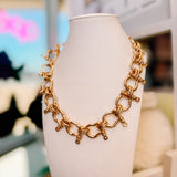 Gold Horse Bit Necklace