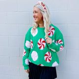 Fuzzy Peppermint Sweater