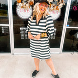 Oddi Black Striped Dress