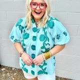 Ocean Trellis Blouse