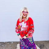 Queen of Sparkles Vintage Poinsettia Santa