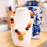 Hart Designs Brown Chunky Beaded Brown Tones Duck Coin Necklace