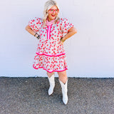 Entro Red Ditzy Floral Dress (+)