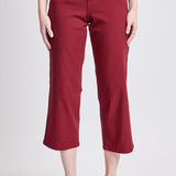 Hyper-Stretch Wide Leg Crop: Red