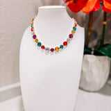 Sophia Multicolor Crystal Necklace (Gold Plated)