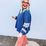Plaid Patch Waffle Top