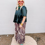 Zesty Zebra Midi Skirt