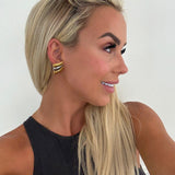 TWO TONED SARAH EARRING