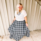 Rich Hippie Plaid Uneven Midi Skirt