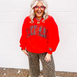 LULU MAC Christmas Red Christmas Plaid Crew