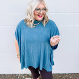 Keep Me Company Top in Steel Blue