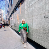 Taupe Leopard Satin Skirt