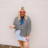 Queen Striped Top (Black/Cream)