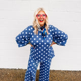 Stylive Dottie Top (Navy/Blue)