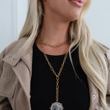 TWO TONED WRAP AROUND COIN NECKLACE