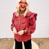 Oddi Plaid Seasons Top-Red